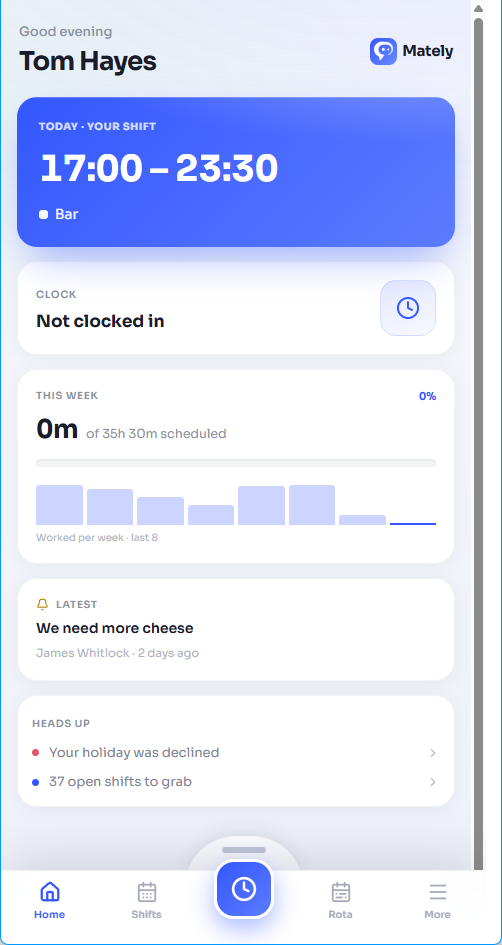 Mately on mobile
